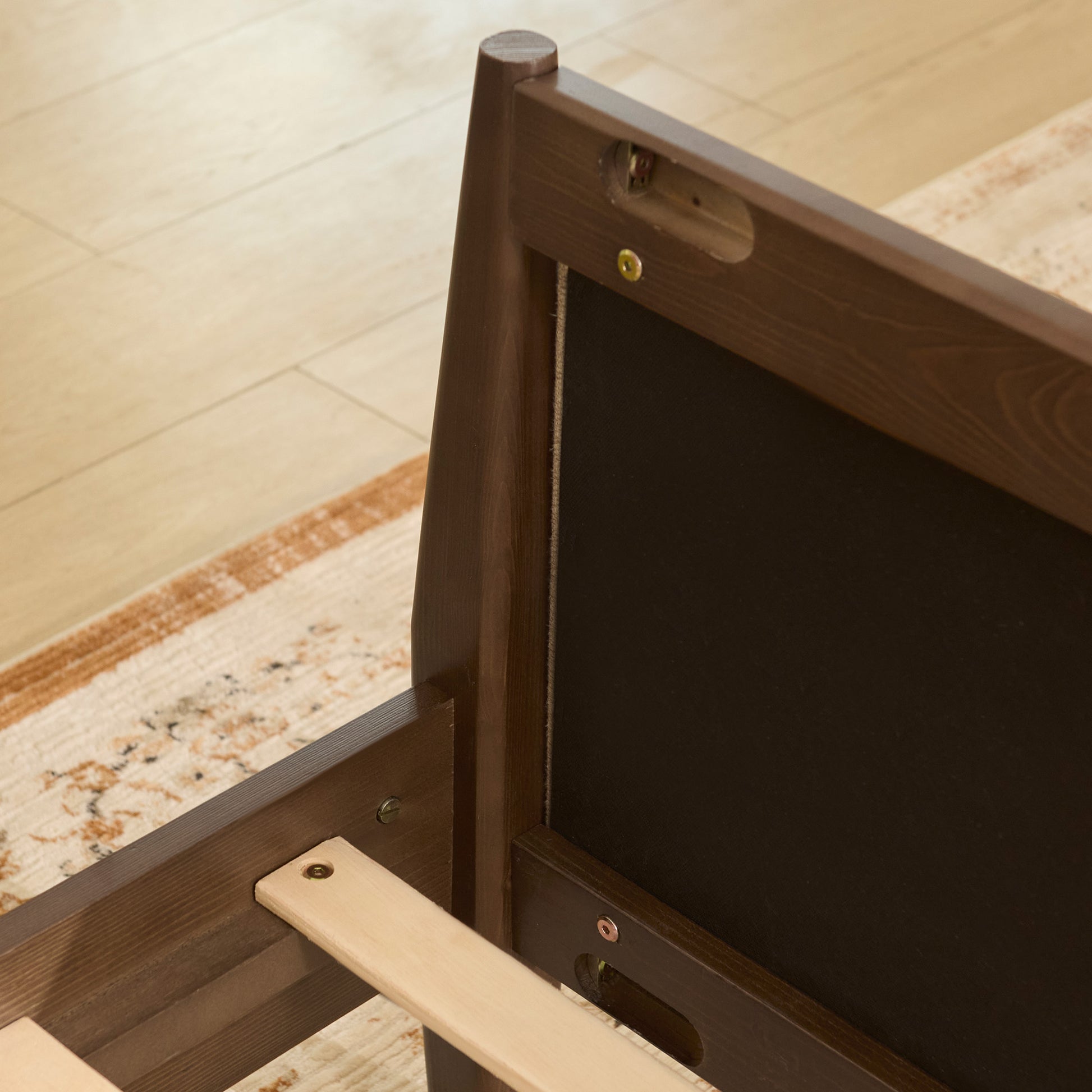 Slumber Tall Solid Wood Bed Frame King Dark Walnut Bed