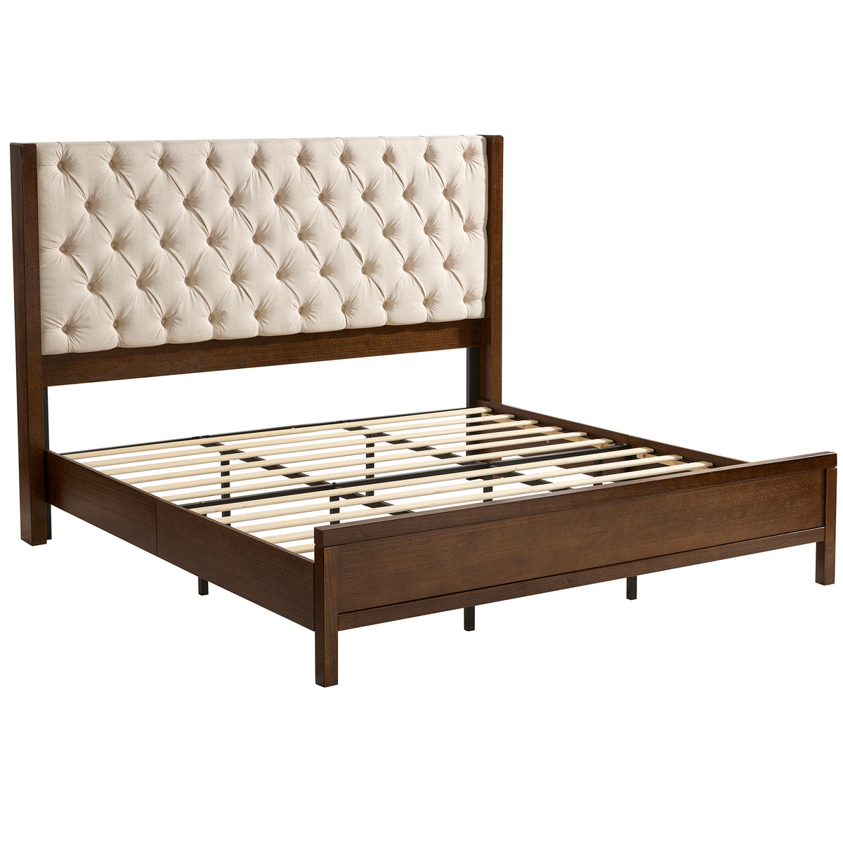 Flank Solid Wood Wingback Bed Frame Amerlife