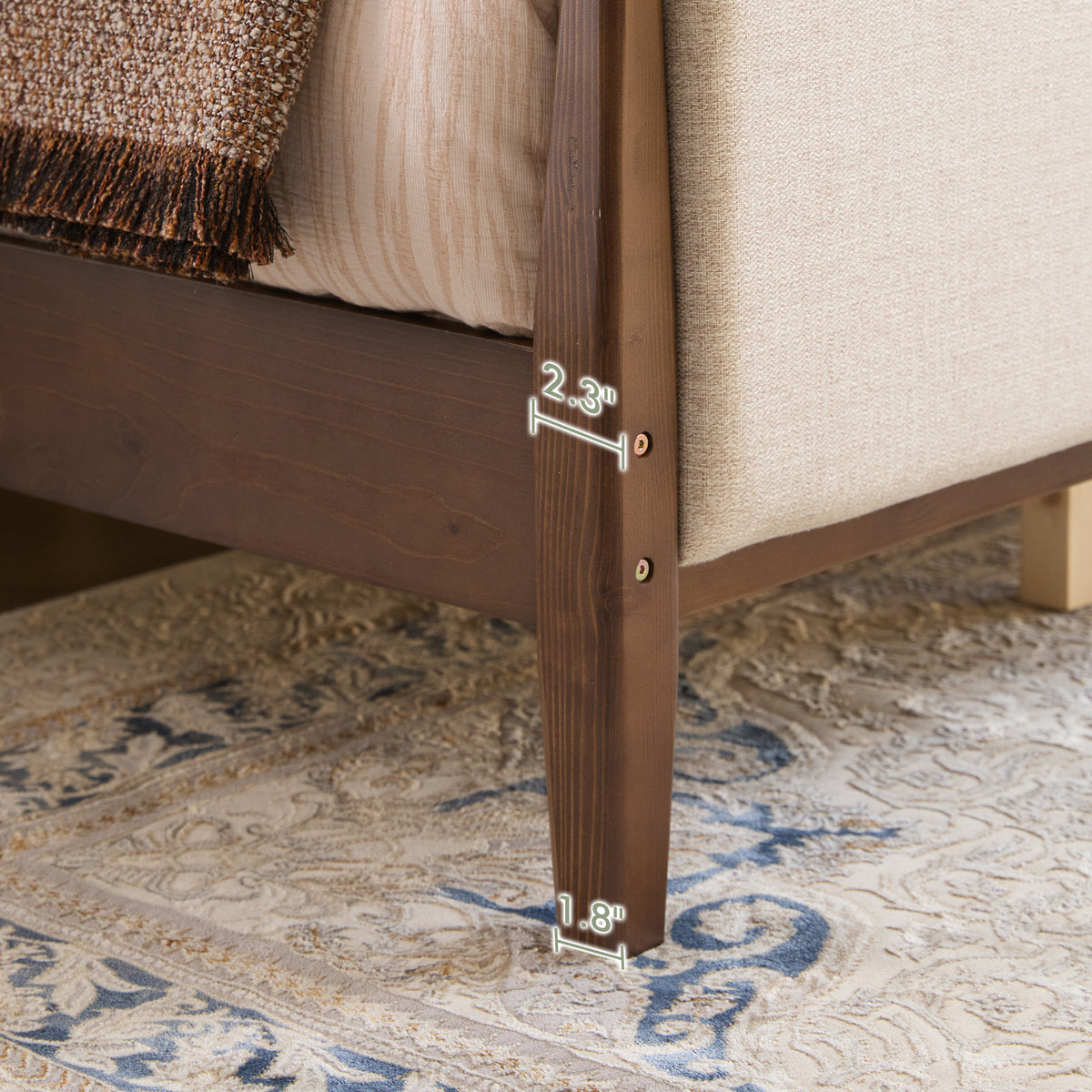Slumber Tall Solid Wood Bed Frame Queen Dark Walnut Bed
