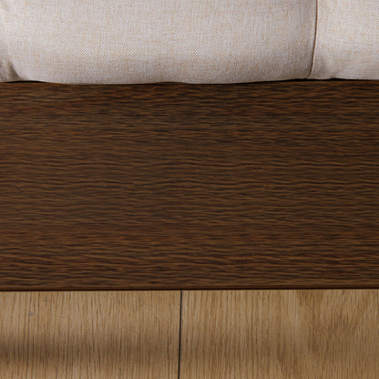 Flank Solid Wood Wingback Bed Frame Queen Dark Walnut