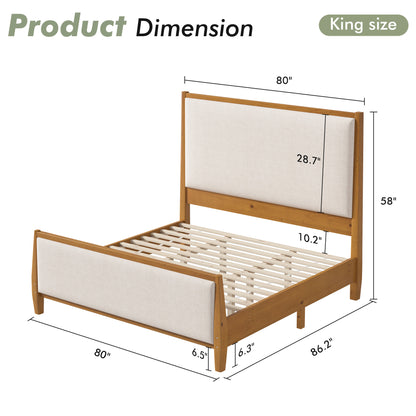 Slumber Tall Solid Wood Bed Frame King Walnut Bed