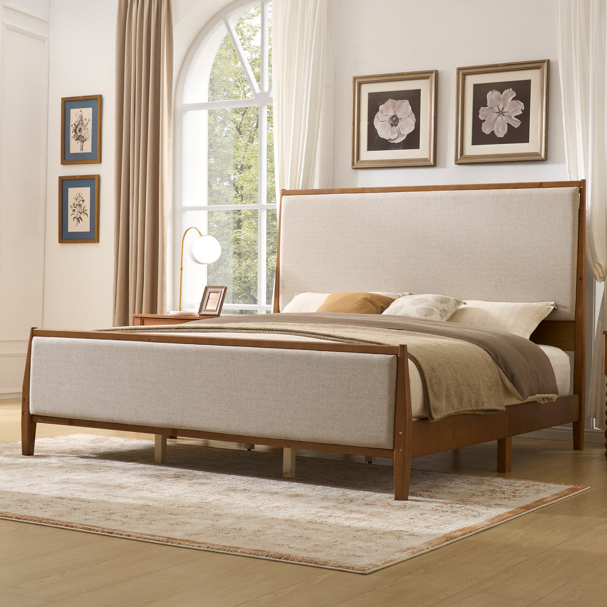 Slumber Tall Solid Wood Bed Frame Queen Walnut Bed
