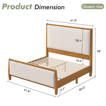Slumber Tall Solid Wood Bed Frame Queen Walnut Bed