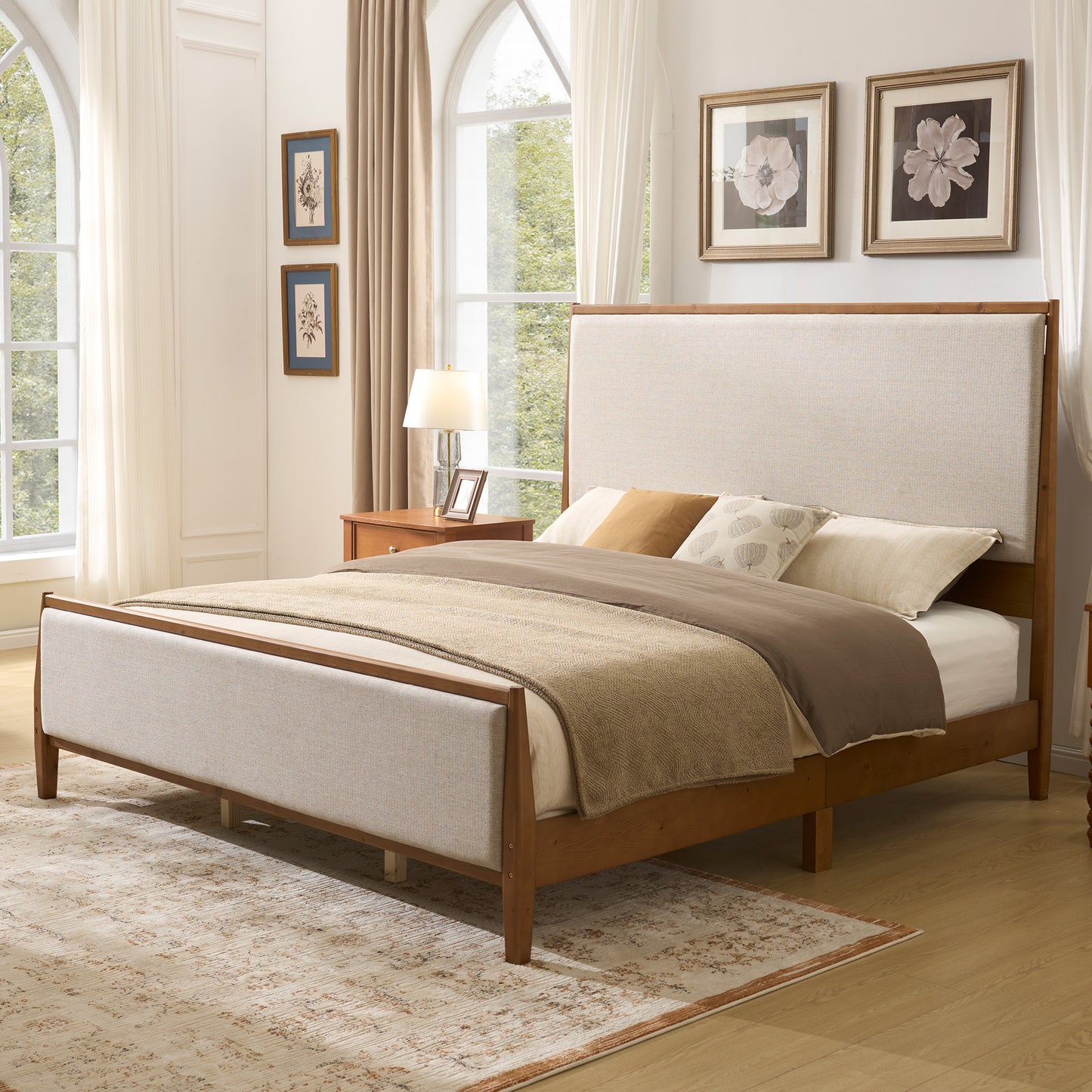 Slumber Tall Solid Wood Bed Frame Queen Walnut Bed