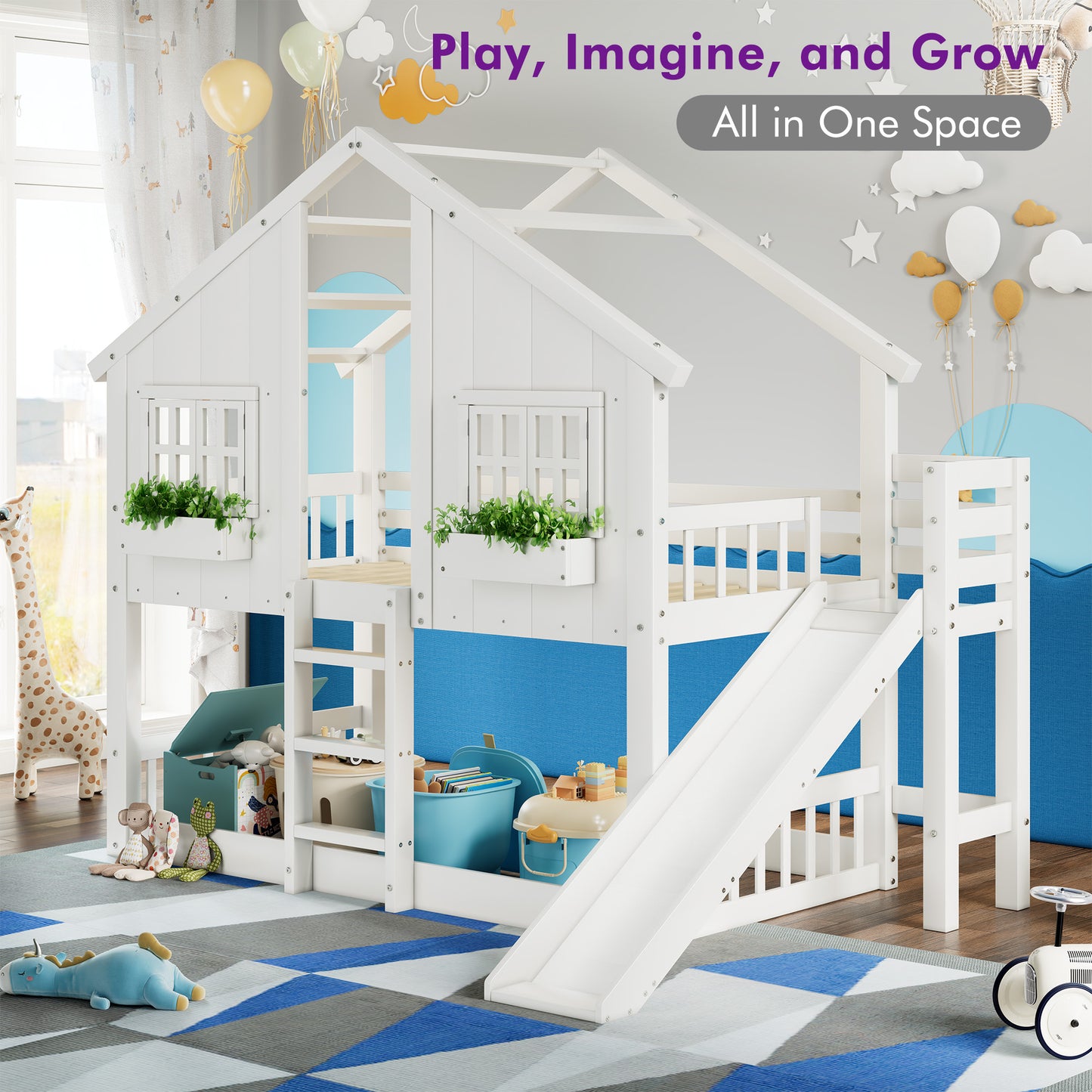 Cabin Bed Frame - White