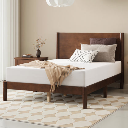Mid Century Modern Platform Bed-FULL WALNUT