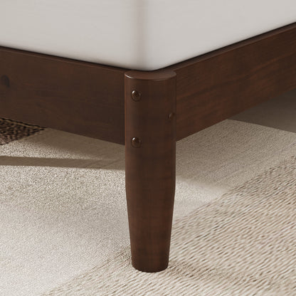 Mid Century Modern Platform Bed-FULL WALNUT