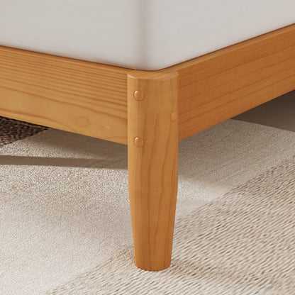 Mid Century Modern Platform Bed-TWIN NATURAL