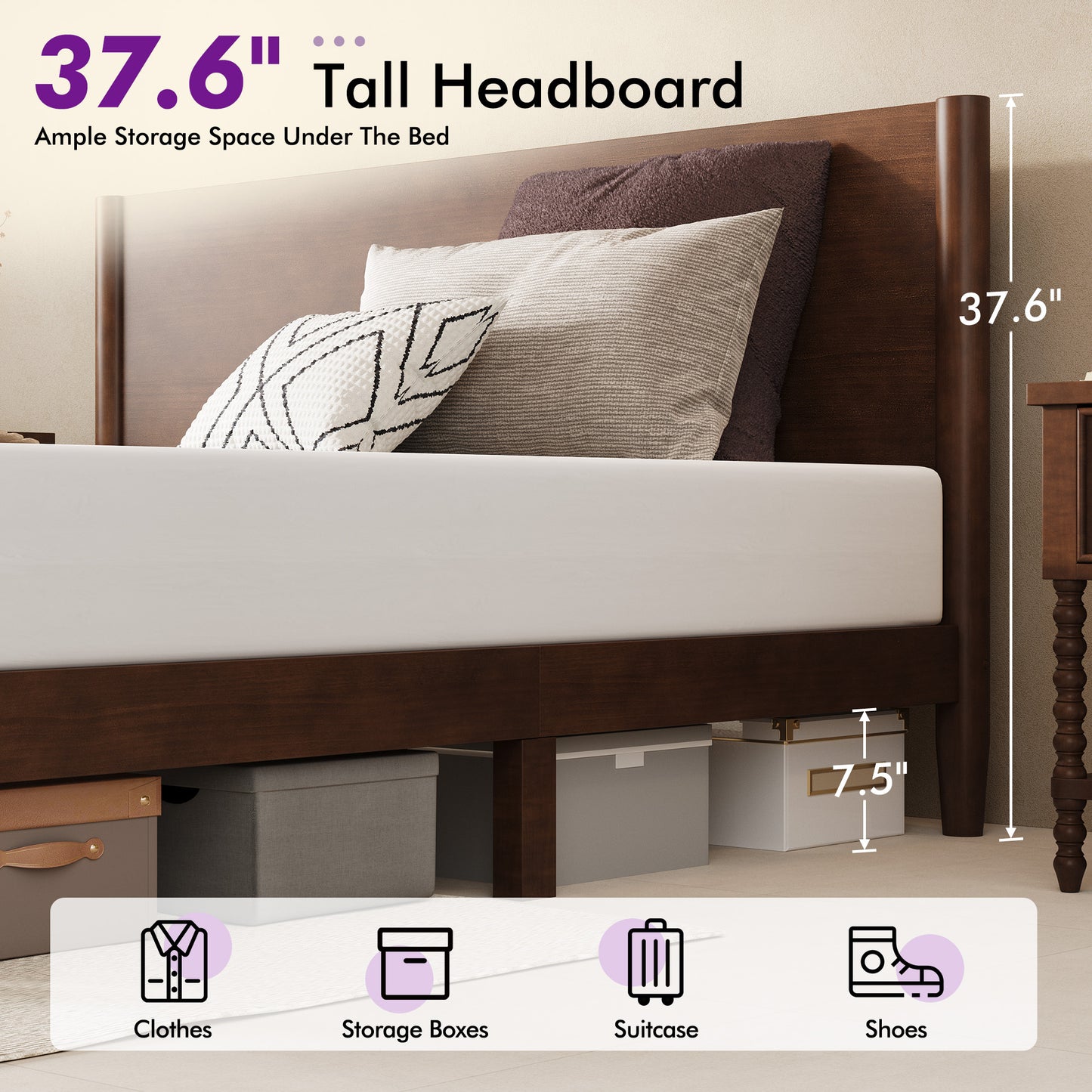 Mid Century Modern Platform Bed-TWIN NATURAL