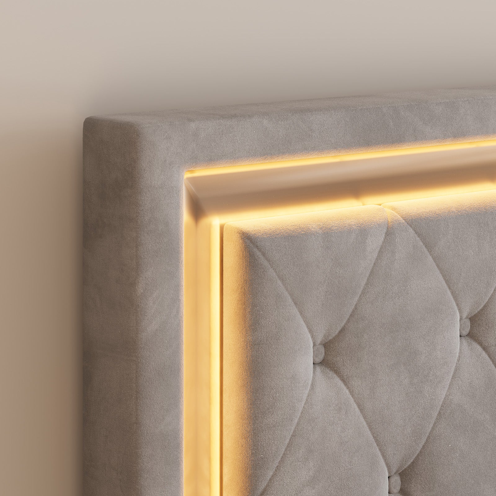 Hues LED Bed Frame-F-GREY