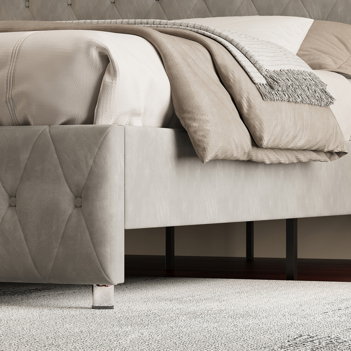 Hues LED Bed Frame-F-GREY