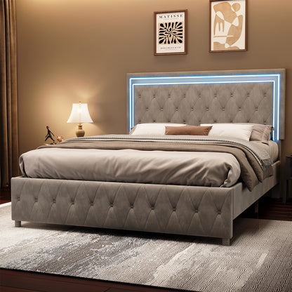 Hues LED Bed Frame-F-GREY