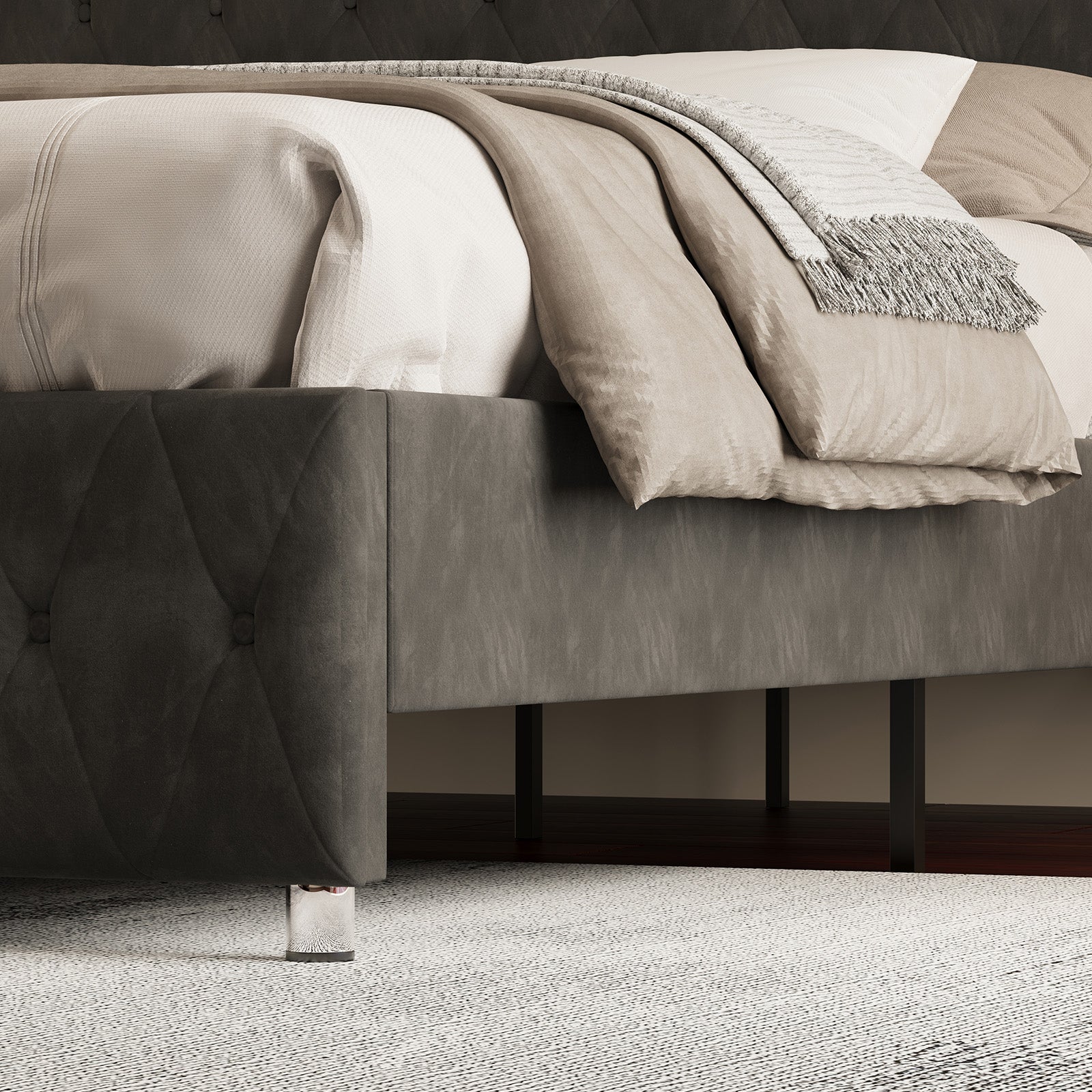 Hues LED Bed Frame-Q-BLACK