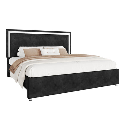 Hues LED Bed Frame-Q-BLACK