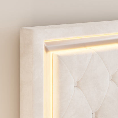 Hues LED Bed Frame-Q-CREAM