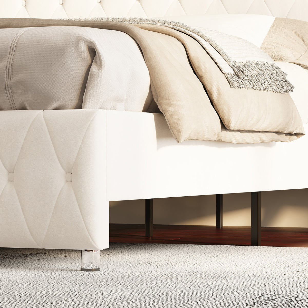 Hues LED Bed Frame-Q-CREAM