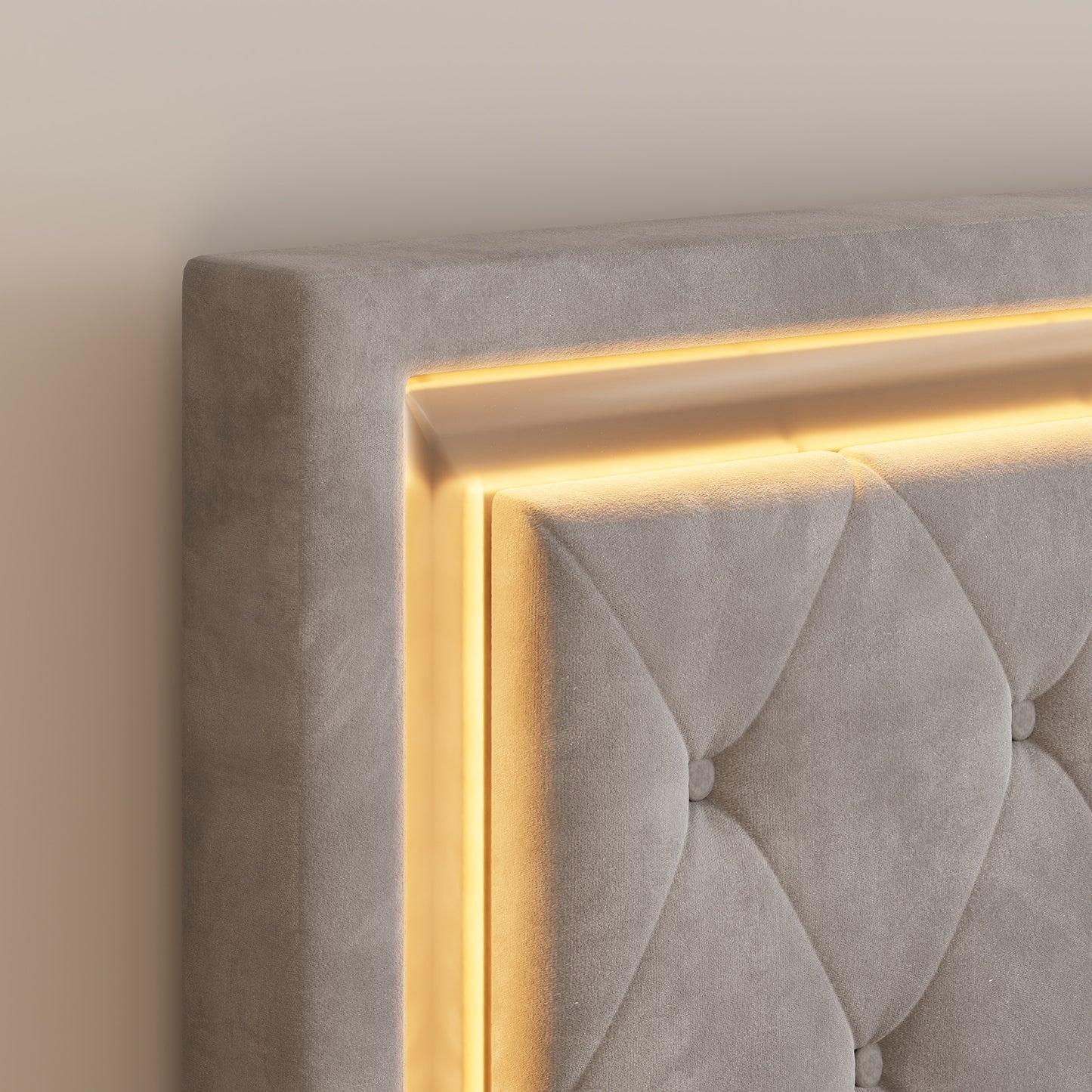 Hues LED Bed Frame-Q-GREY