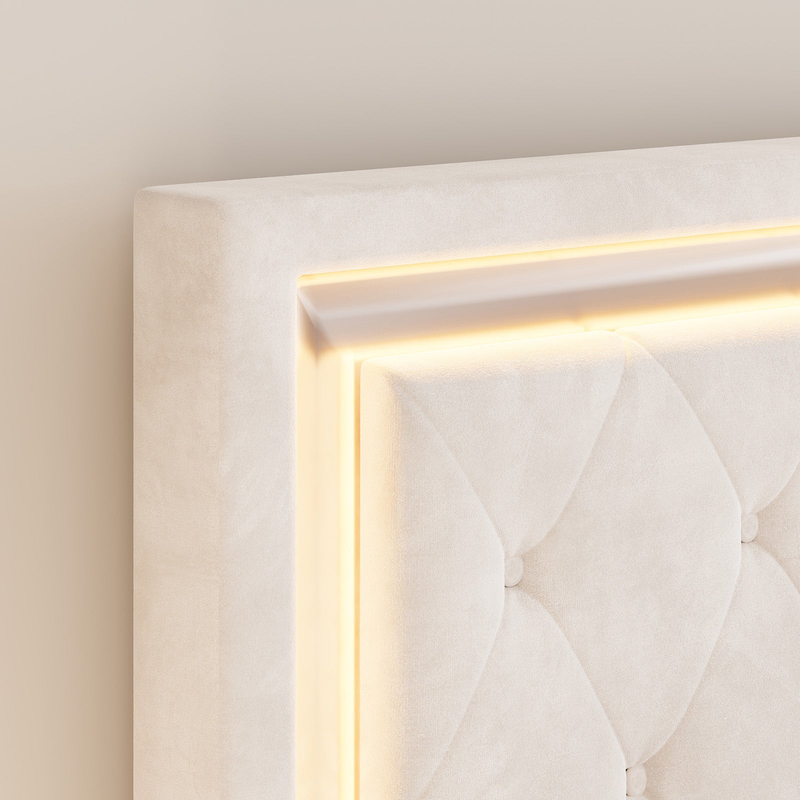 Hues LED Bed Frame-T-CREAM
