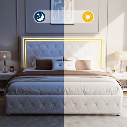 Hues LED Bed Frame-T-CREAM