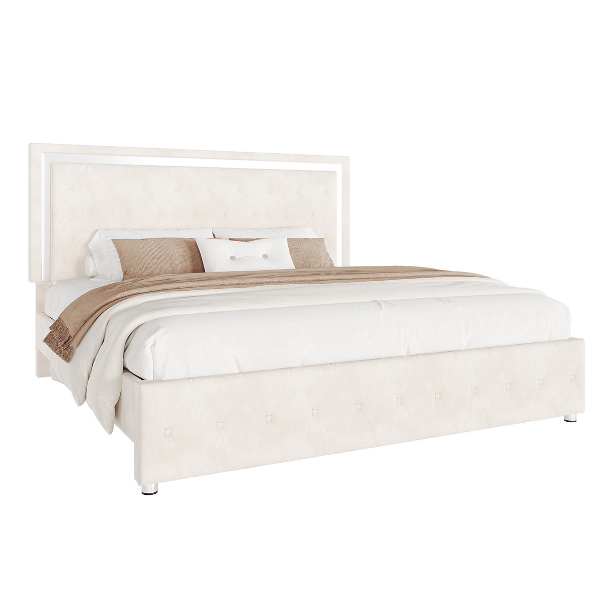 Hues LED Bed Frame-T-CREAM