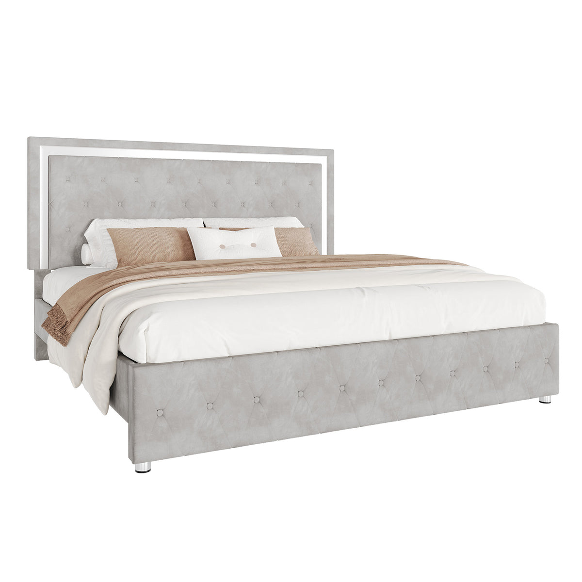 Hues LED Bed Frame-T-GREY