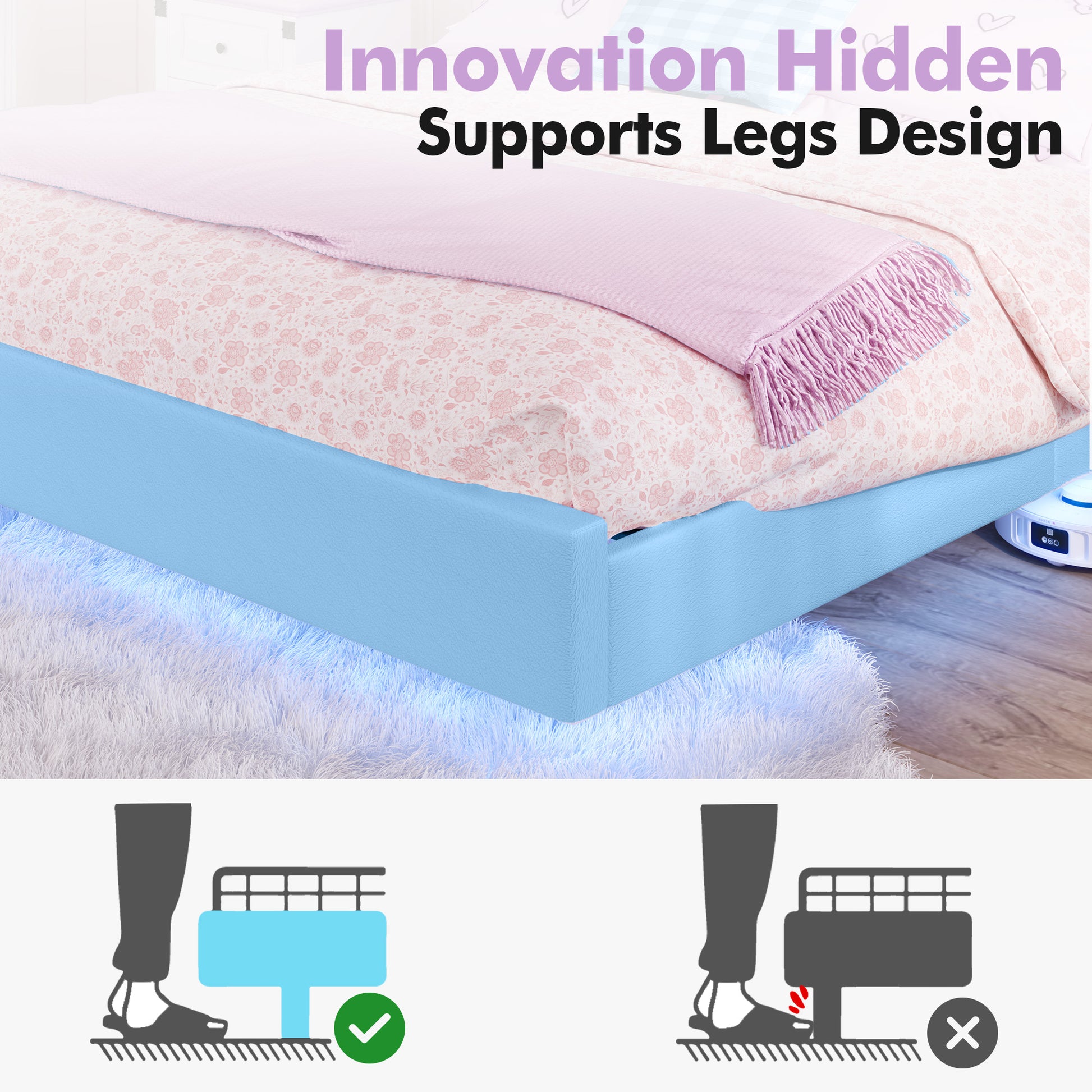 Luna Floating Cloud Bed Amerlife Blue / Full