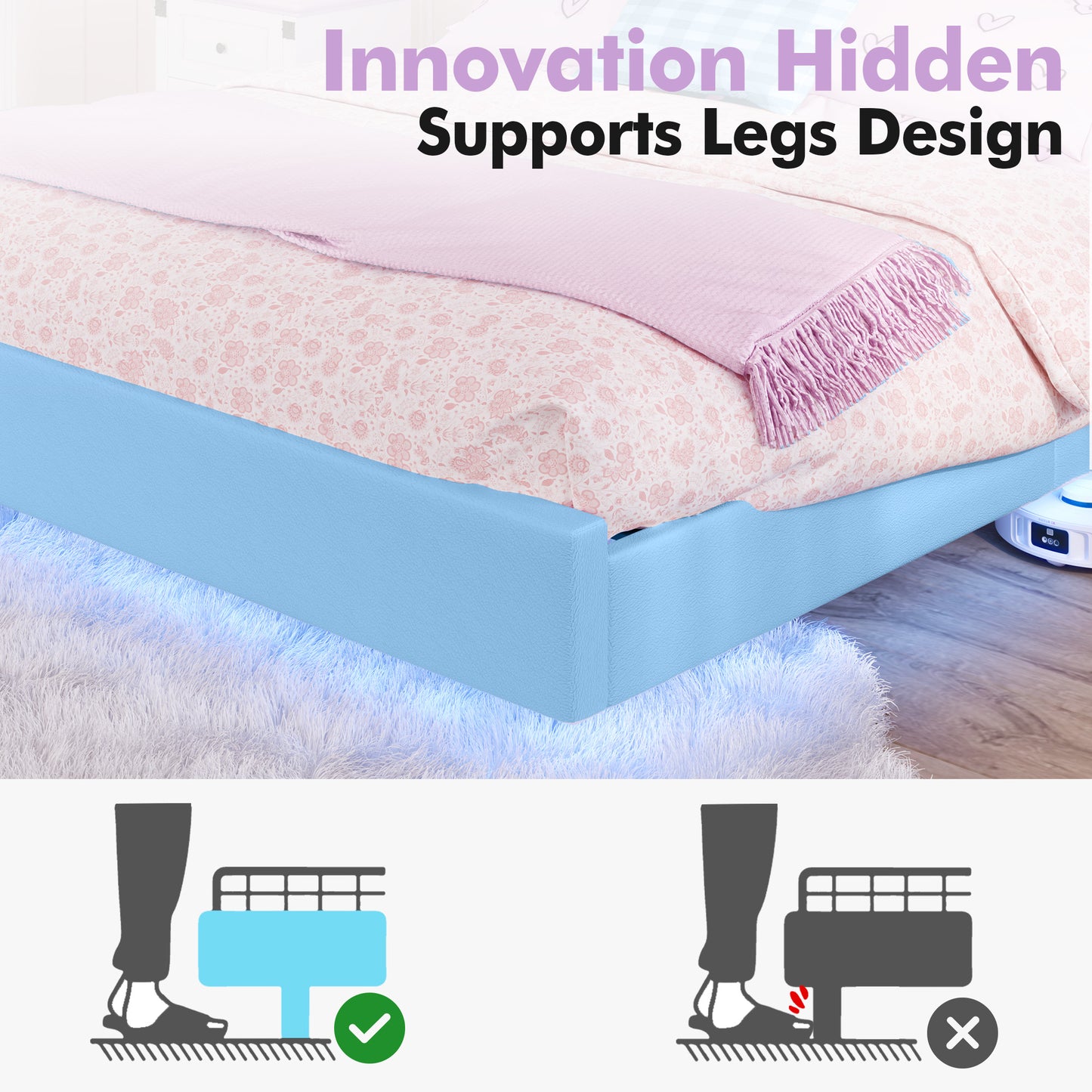 Luna Floating Cloud Bed Amerlife Blue / Queen