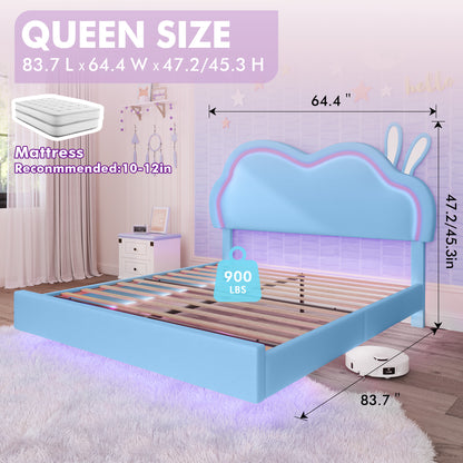 Luna Floating Cloud Bed Amerlife Blue / Queen