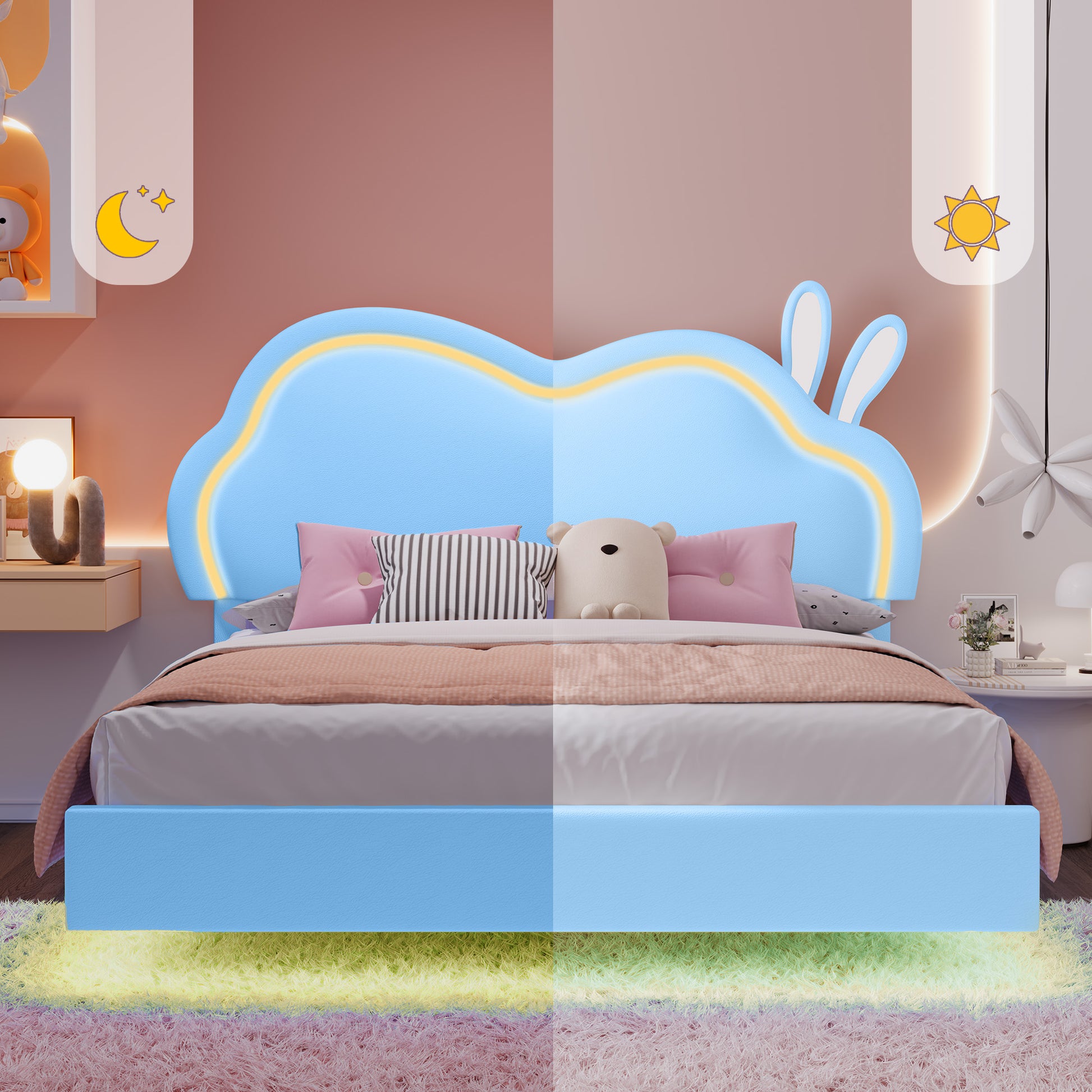 Luna Floating Cloud Bed Amerlife Blue / Queen