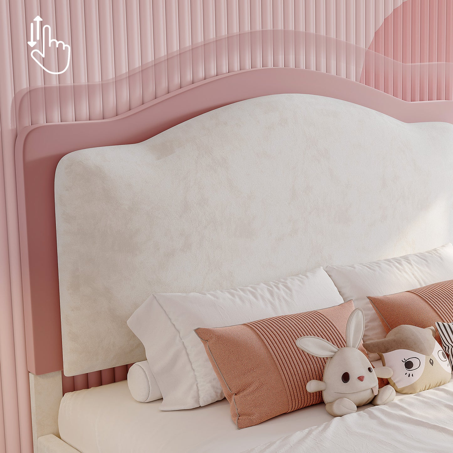 BUB025 LED Storage Bed Pink