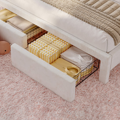 BUB025 LED Storage Bed Pink