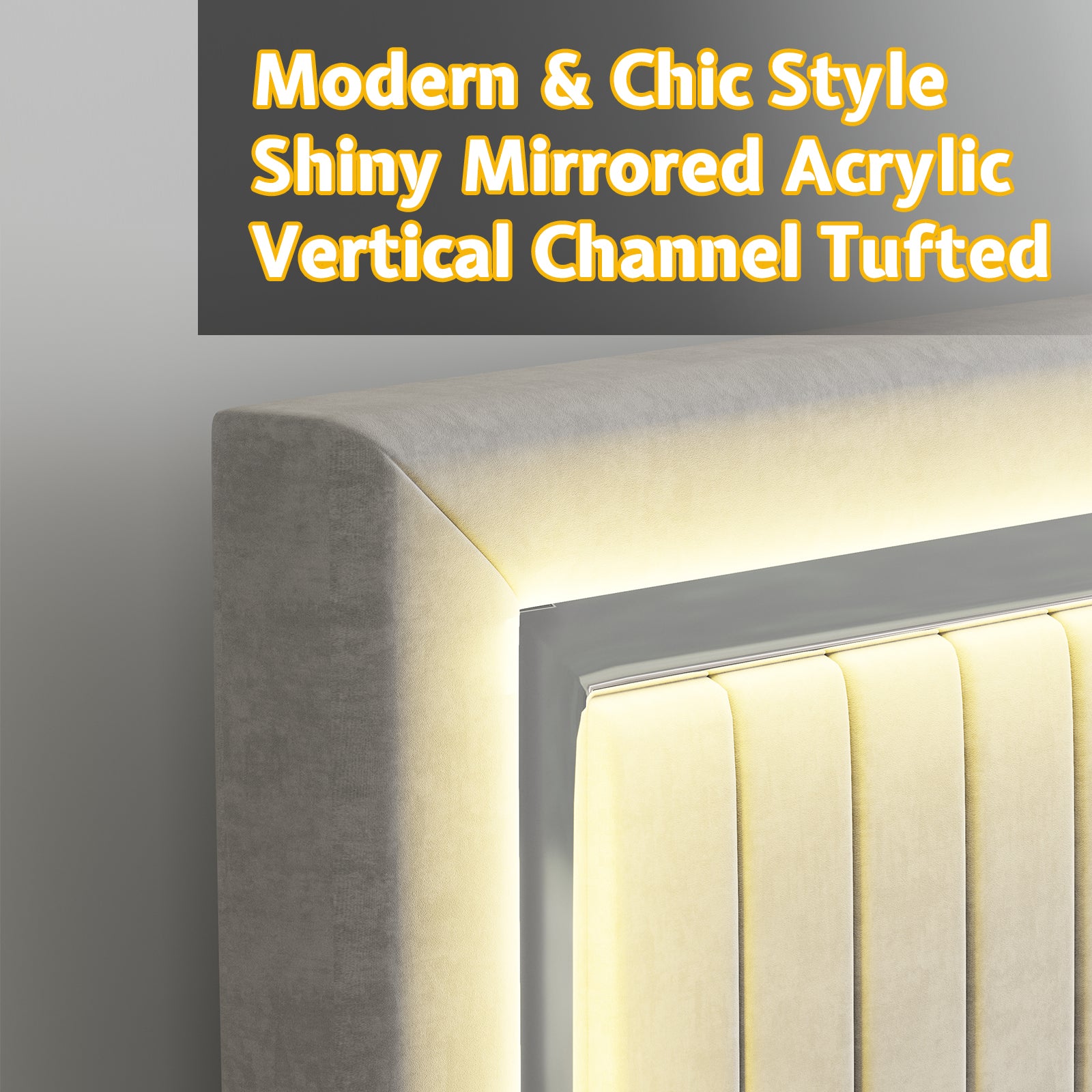 Vega LED Storage Bed Frame-BUB036 K Light Grey