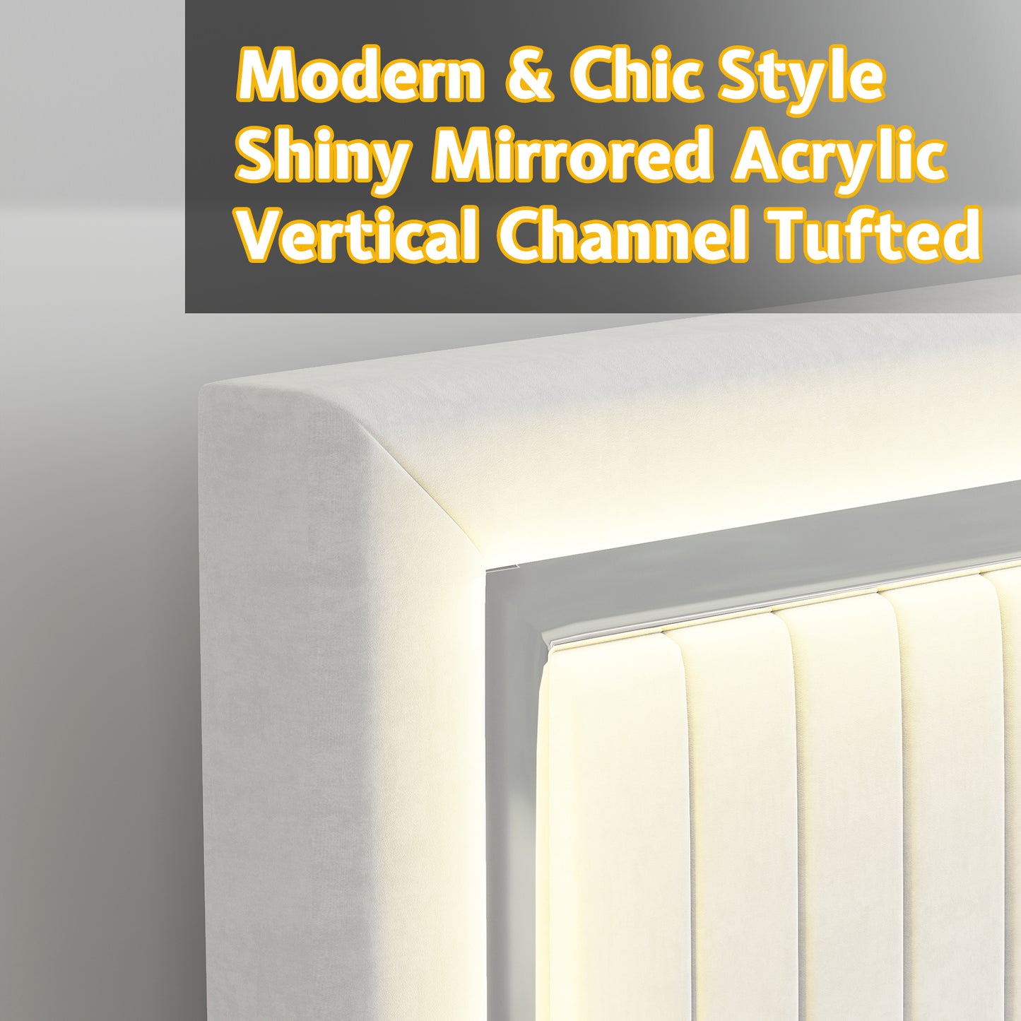 Vega LED Storage Bed Frame-BUB036 Q White