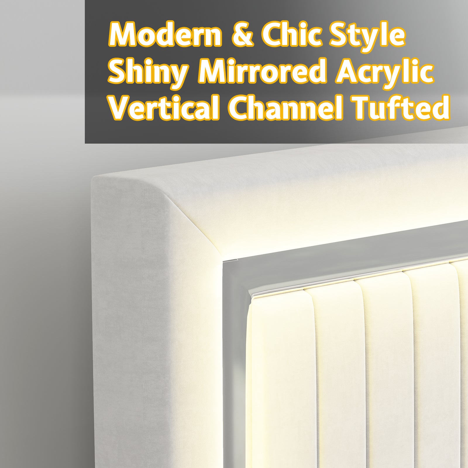 Vega LED Storage Bed Frame-BUB036 Q White