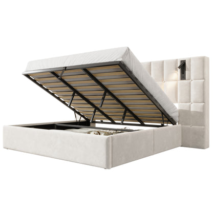 Loll Lift-Up Storage Bed Amerlife Cream / King
