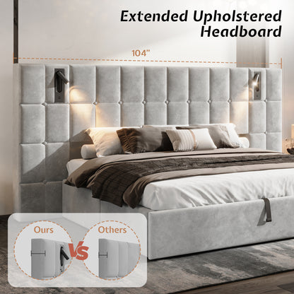 Loll Lift-Up Storage Bed Amerlife Grey / King