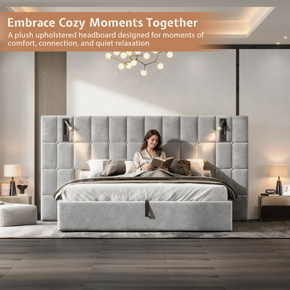 Loll Lift-Up Storage Bed Amerlife Grey / Queen