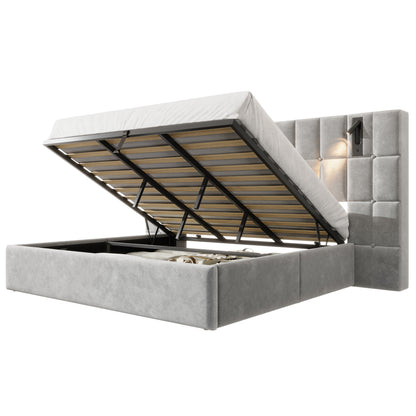 Loll Lift-Up Storage Bed Amerlife Grey / Queen
