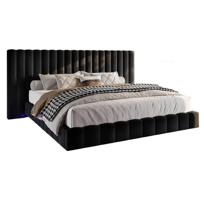 Drowse Floating LED Platform Bed Amerlife Black / King