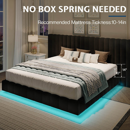 Drowse Floating LED Platform Bed Amerlife Black / Queen