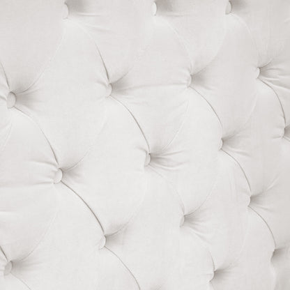 Swoon Velvet Canopy Bed Frame Amerlife Cream / King
