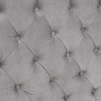 Swoon Velvet Canopy Bed Frame Amerlife Grey / King