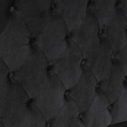 Swoon Velvet Canopy Bed Frame Amerlife Black / Queen
