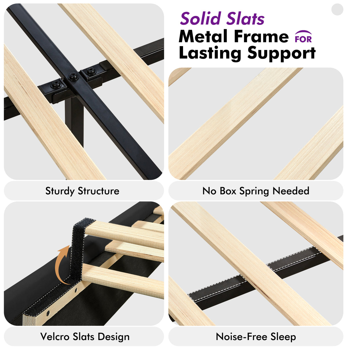 Plush Curved Wingback Bed Frame  - CK Bed Balck