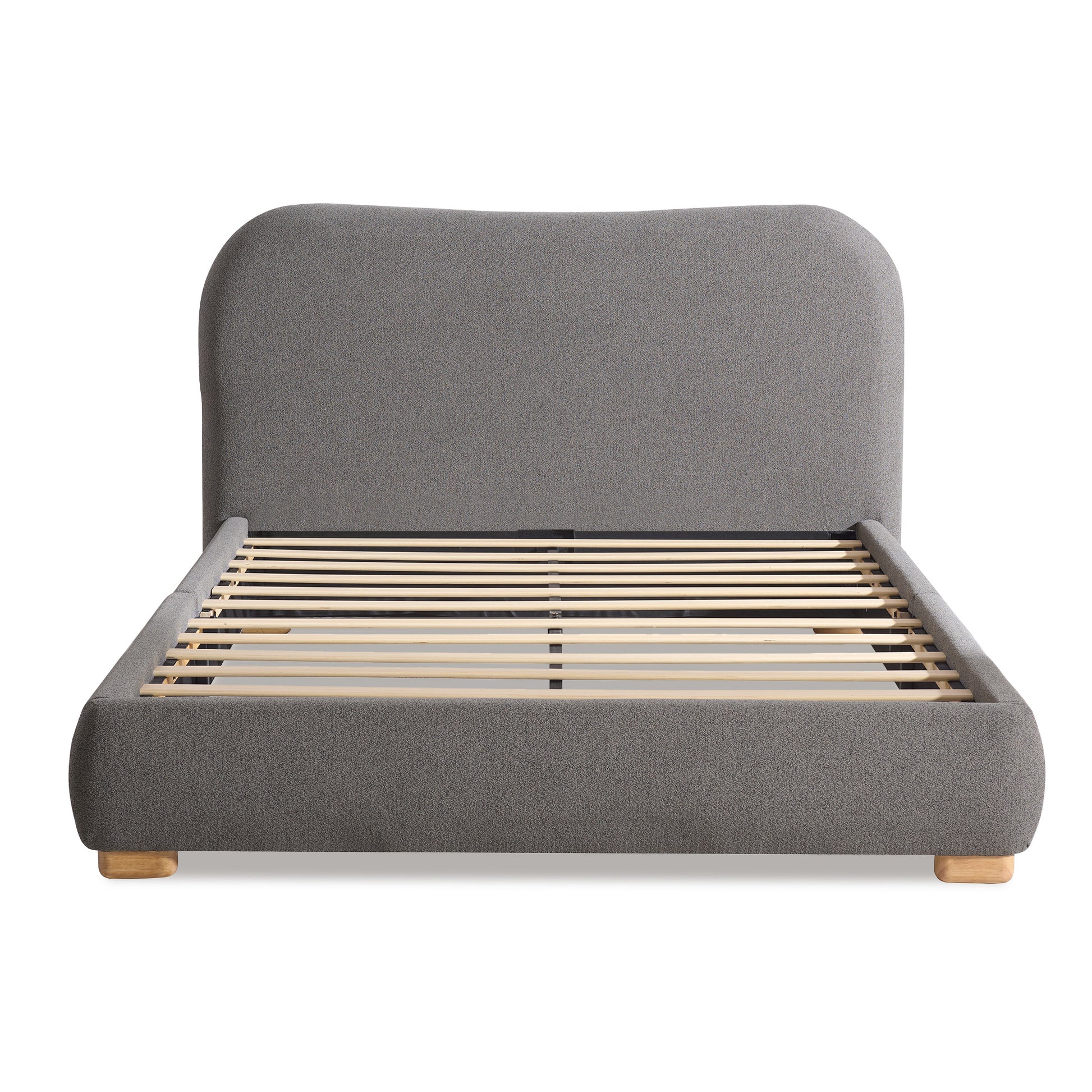 Slump Cloud Curved Upholstered Bed Frame Full Dark Gray