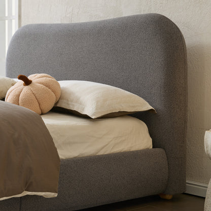 Slump Cloud Curved Upholstered Bed Frame Full Dark Gray
