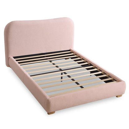 Slump Cloud Curved Upholstered Bed Frame Full Pink