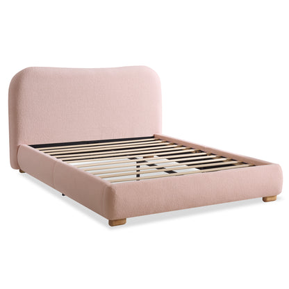 Slump Cloud Curved Upholstered Bed Frame Full Pink