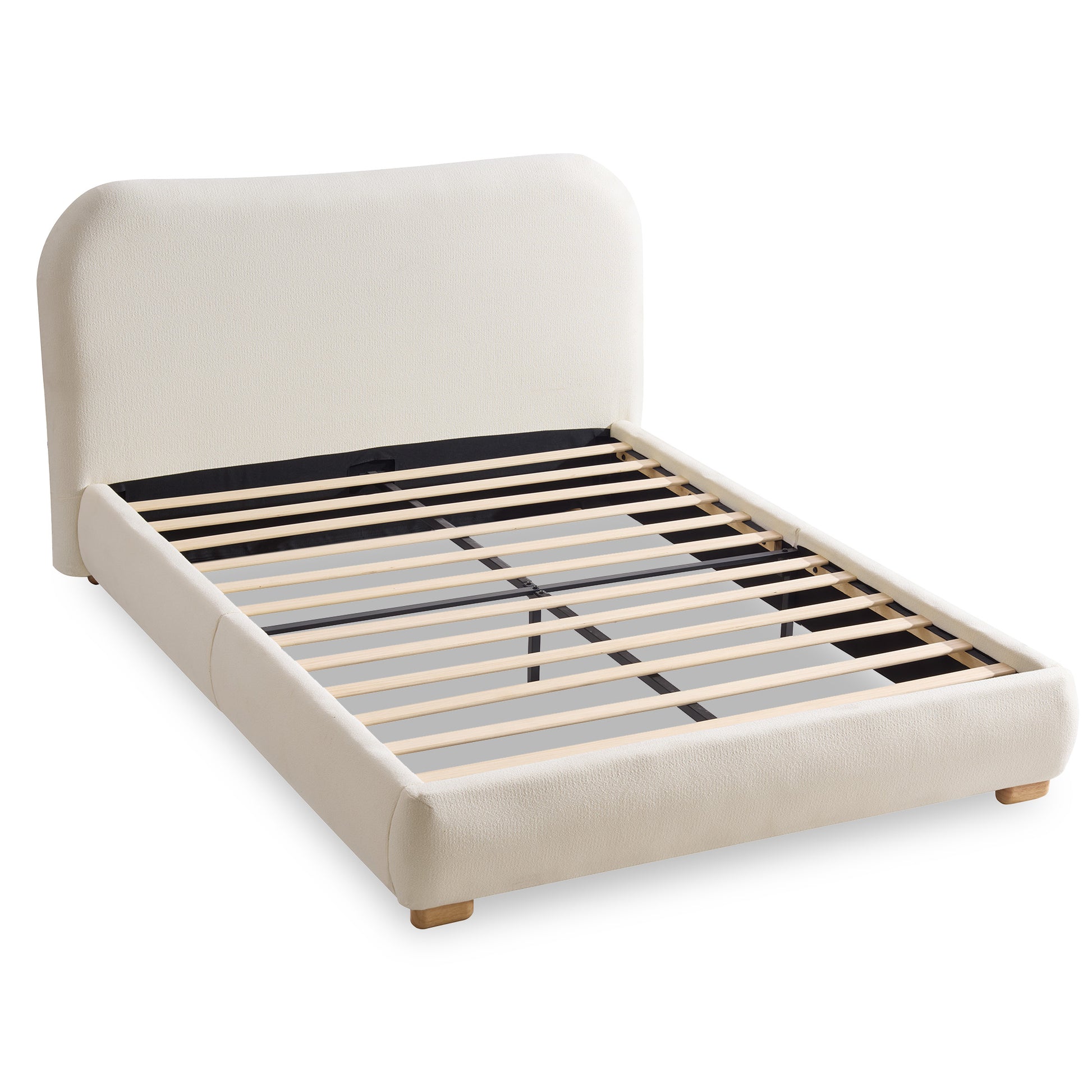 Slump Cloud Curved Upholstered Bed Frame Queen Pink