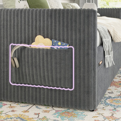 Pouf Faux Fur Storage Daybed Amerlife-BUB156 T Grey